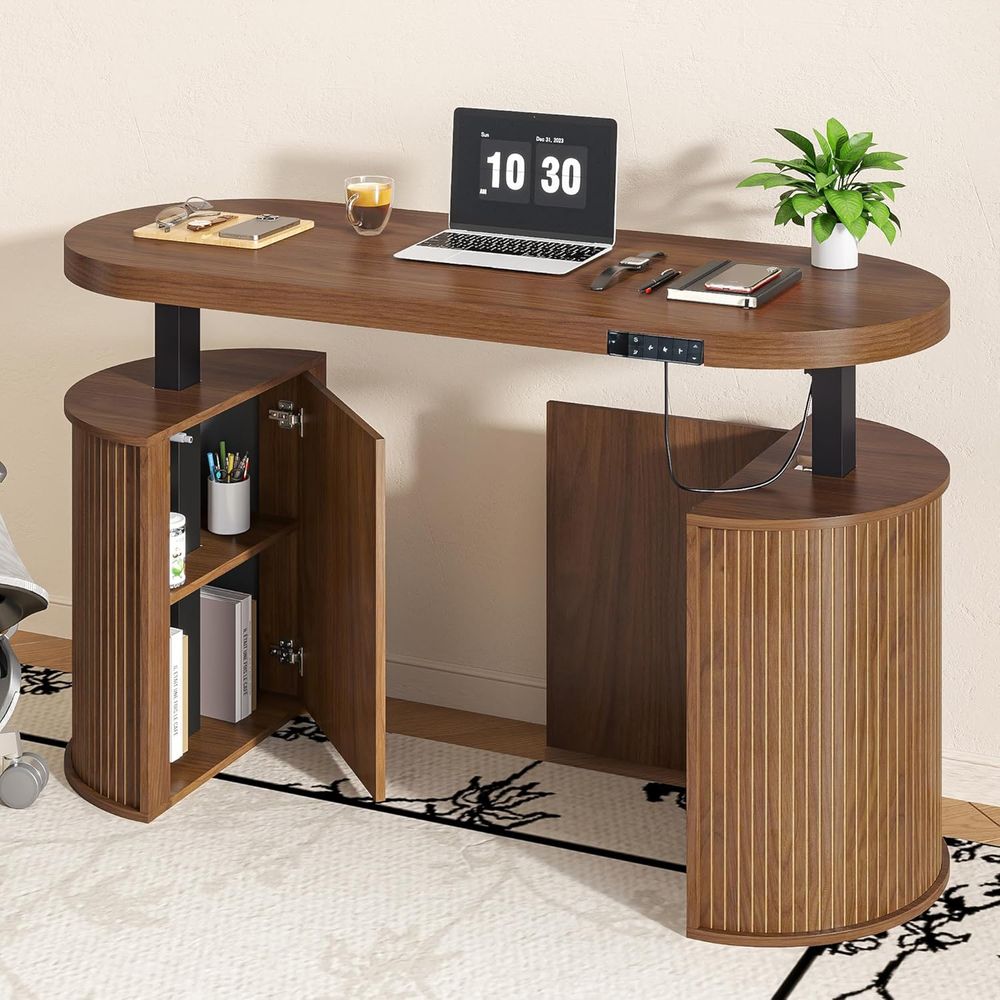 Standing Desk Electric - โต๊ะทำงานปรับระดับได้ Century ern พร้อมที่เก็บของ ขนาด 55