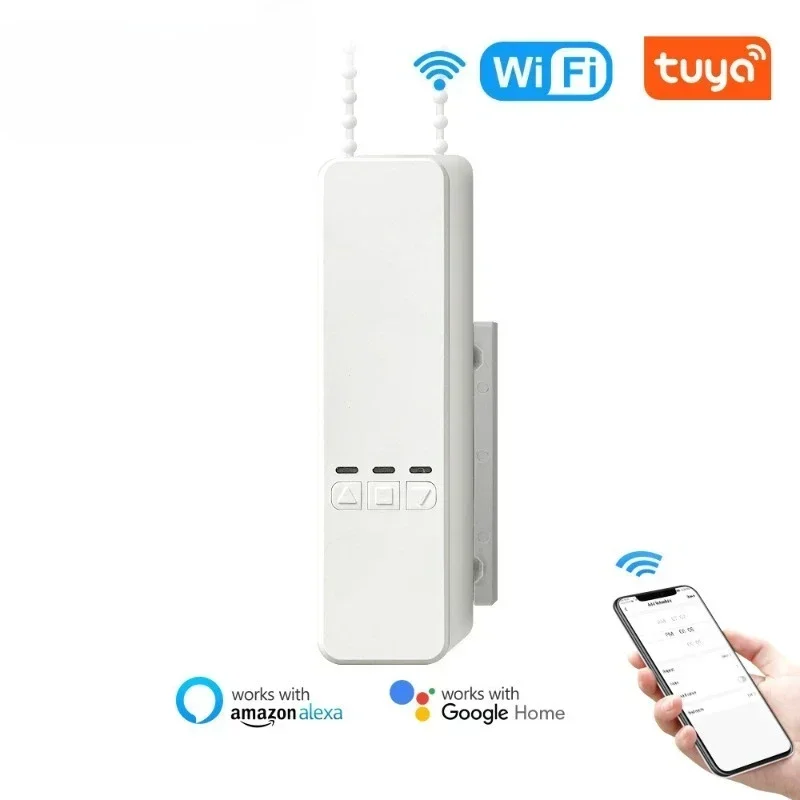 Home Office Google - WiFi มอเตอร์ม่านม้วนสมาร์ทควบคุมผ้าม่านชัตเตอร์ไดรฟ์ RF ระยะไกล App Alexa