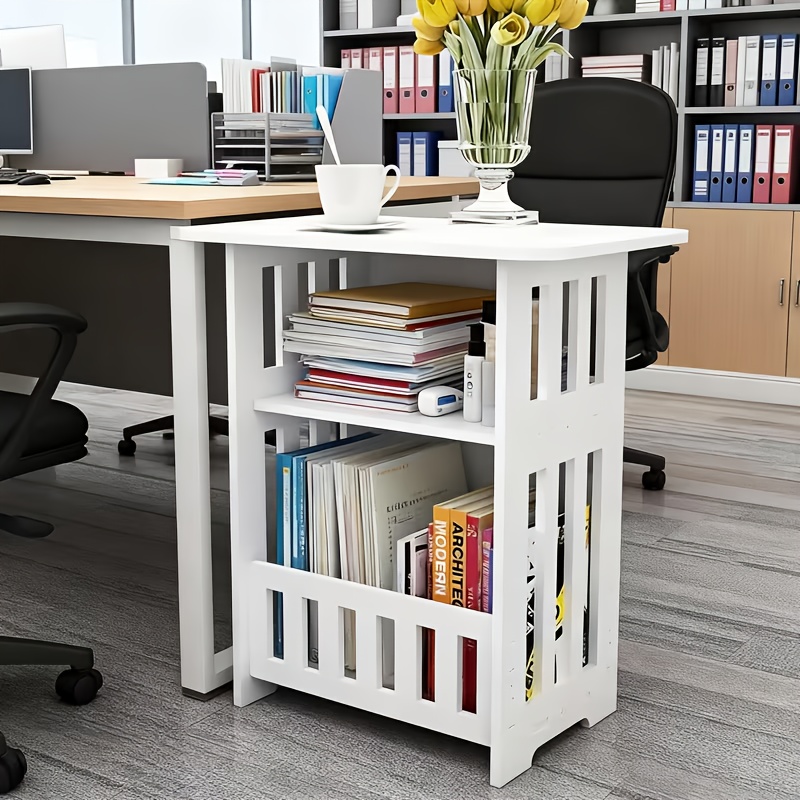 Home Office With Bookshelves - ชั้นวางของขนาดเล็กสไตล์ยุโรปทันสมัยแบบมินิมอล - ตู้เก็บของทรงสี่เหลี่ยมขนาดเล็กสำหรับห้องนั่งเล่น เหมาะสำหรับการจัดเก็บและจัดระเบียบ เหมาะสำหรับห้องนั่งเล่นหรือข้างเตียง ชั้นวางหนังสือ