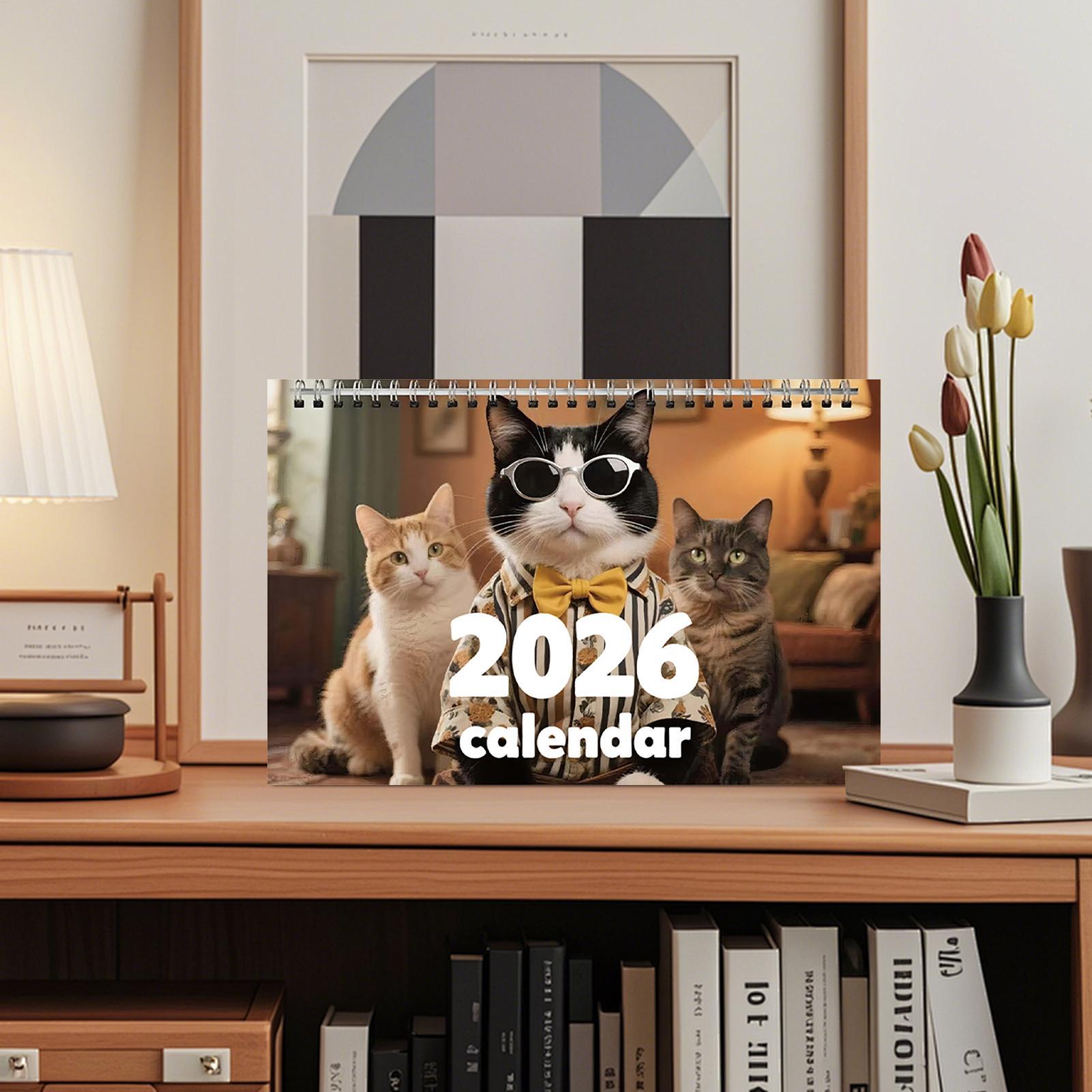 Home Office Wallpaper - ปฏิทินติดผนังลายแมว ปี 2026 ปฏิทินแมว 12 เดือน