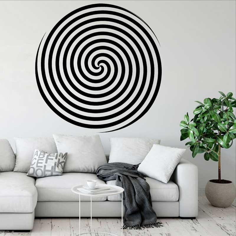 Home Office Wallpaper - การออกแบบวงกลมเกลียว Vision สติ๊กเกอร์ติดผนังผลสะกดจิตสไตล์โมเดิร์น Office Home Art