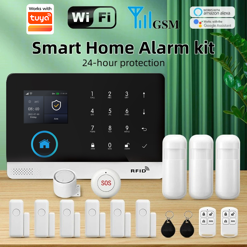 Home Office Google - PGST WIFI GSM ระบบเตือนภัยการรักษาความปลอดภัยบ้านอัจฉริยะทำงานร่วมกับแอพสมาร์ทไลฟ์สัญญาณกันขโมยบ้านสำนักงานอเล็กซ่ารีโมทคอนโทรล