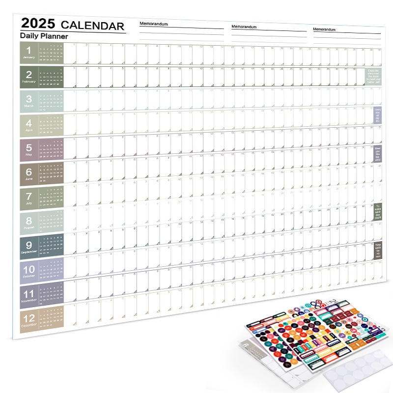 Home Office Wallpaper - ปฏิทินติดผนังปี 2026 2025 แบบเต็มปี ขนาดใหญ่ กระดาษลายการ์ตูนน่ารัก