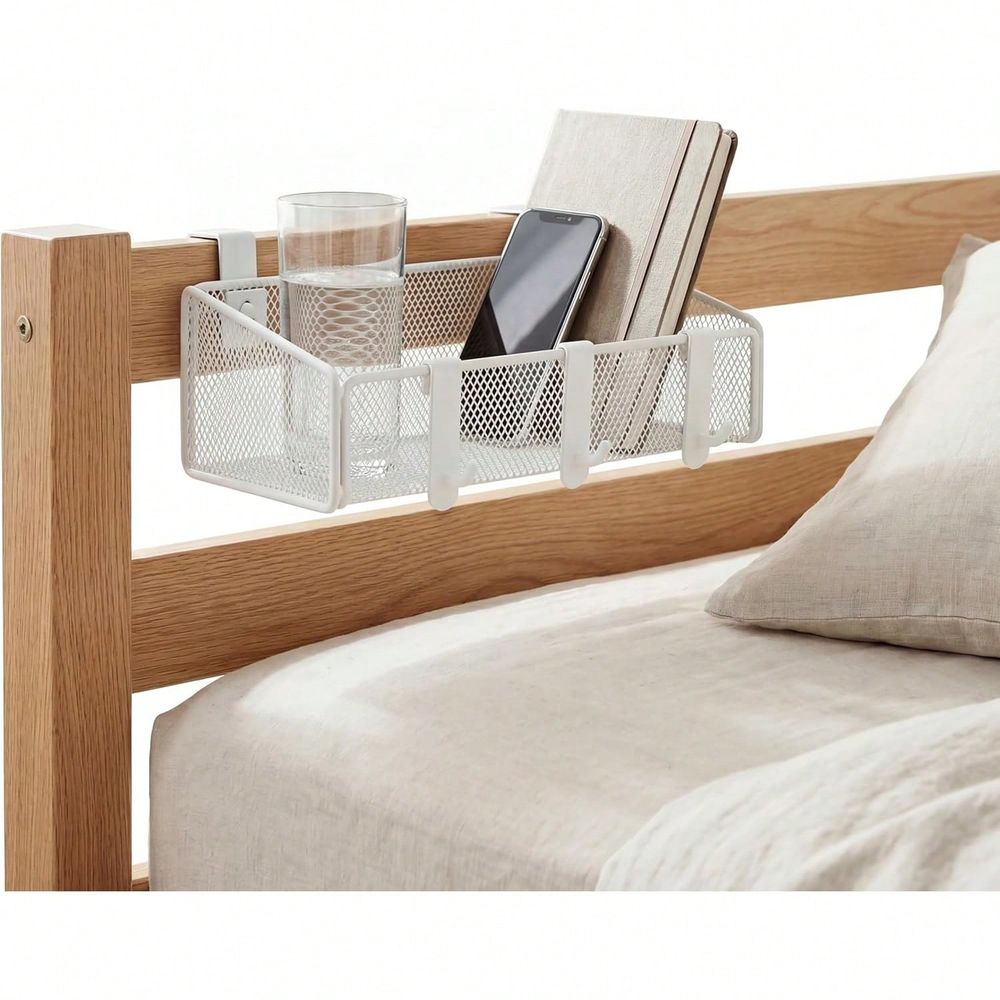 Home Office With Bookshelves - ชั้นวางข้างเตียงและตะกร้าเก็บของสำหรับเตียงสองชั้น ตะกร้าแขวนผนังสำหรับจัดระเบียบในห้องทำงาน - ตะขอ 5 ขนาด