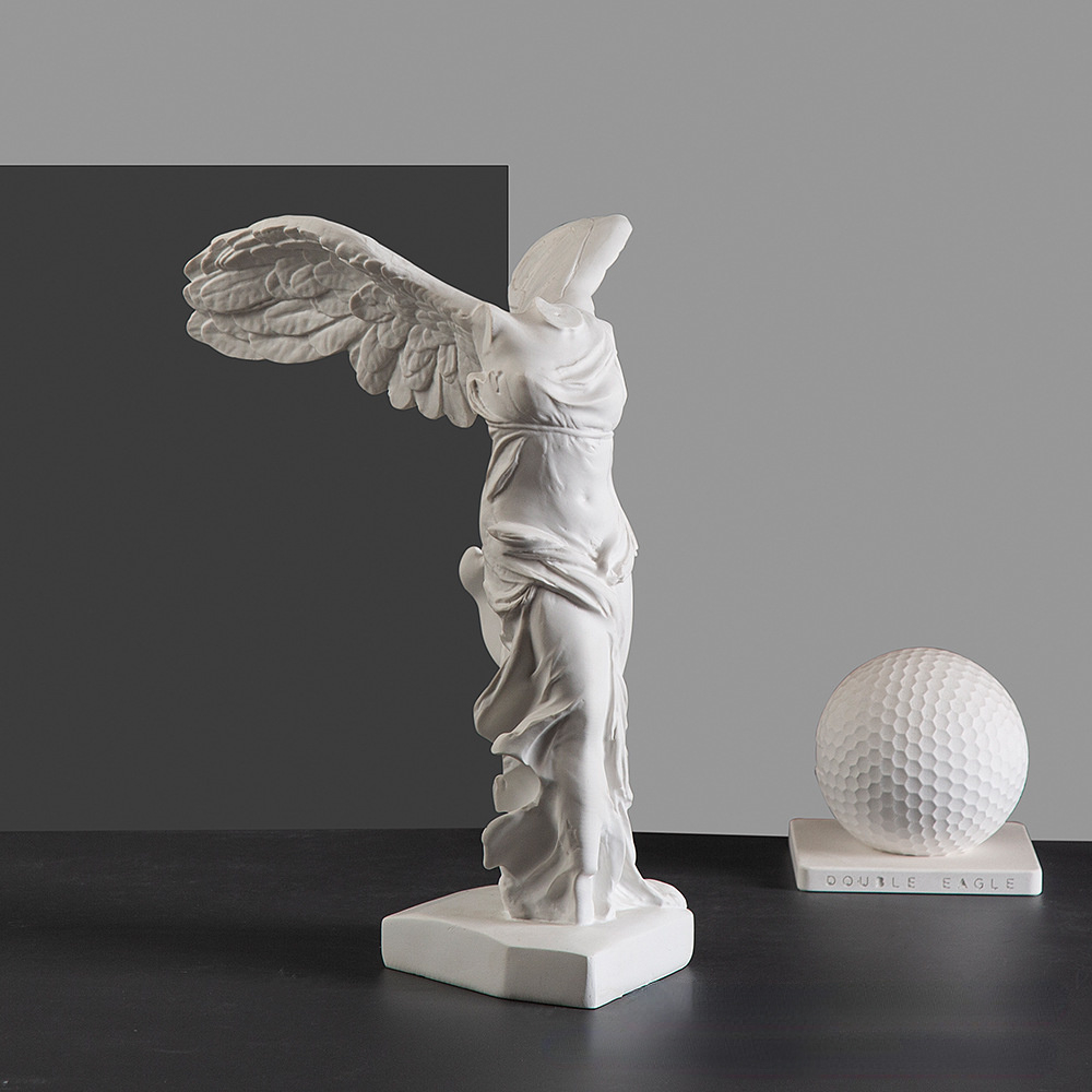 Home Office With Bookshelves - ภาษากรีก Victory เทพธิดารูปปั้น Angel Wings ประติมากรรมเรซิ่นสําหรับ