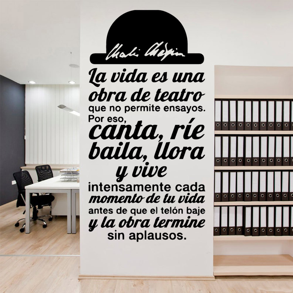Home Office Wallpaper - สติกเกอร์ติดผนังกันน้ำลายข้อความสร้างแรงบันดาลใจจากสเปนการตกแต่งบ้าน1ชิ้นสำหรับวอลเปเปอร์สำนักงาน