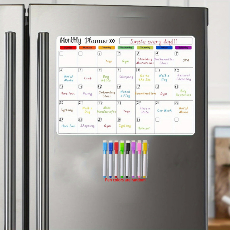 Magnetic Calendar Board - ชุดไวท์บอร์ดแม่เหล็กขนาดใหญ่แบบลบได้，แผนภูมิการวางแผนพฤติกรรมแบบใช้ซ้ำได้，กระดานวางแผนรายเดือน，รายการสิ่งที่ต้องทำ，พร้อมใช้งานสำหรับเรา