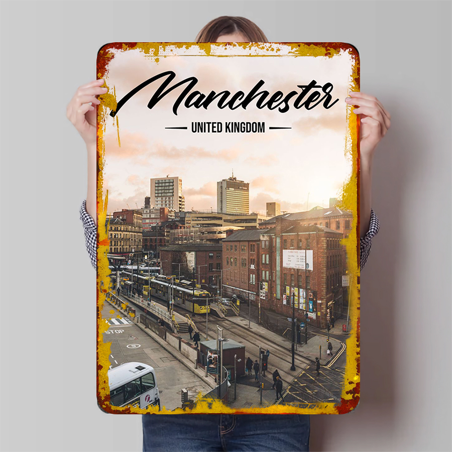 Manchester Skyline UK Metal Wa - Home Office Of Uk บทวิจารณ์และราคา