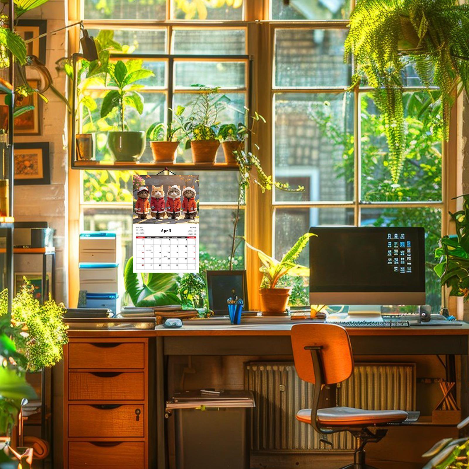 ปฏิทินติดผนังลายแมว ปี 2026 ปฏ - Home Office Wallpaper บทวิจารณ์และราคา