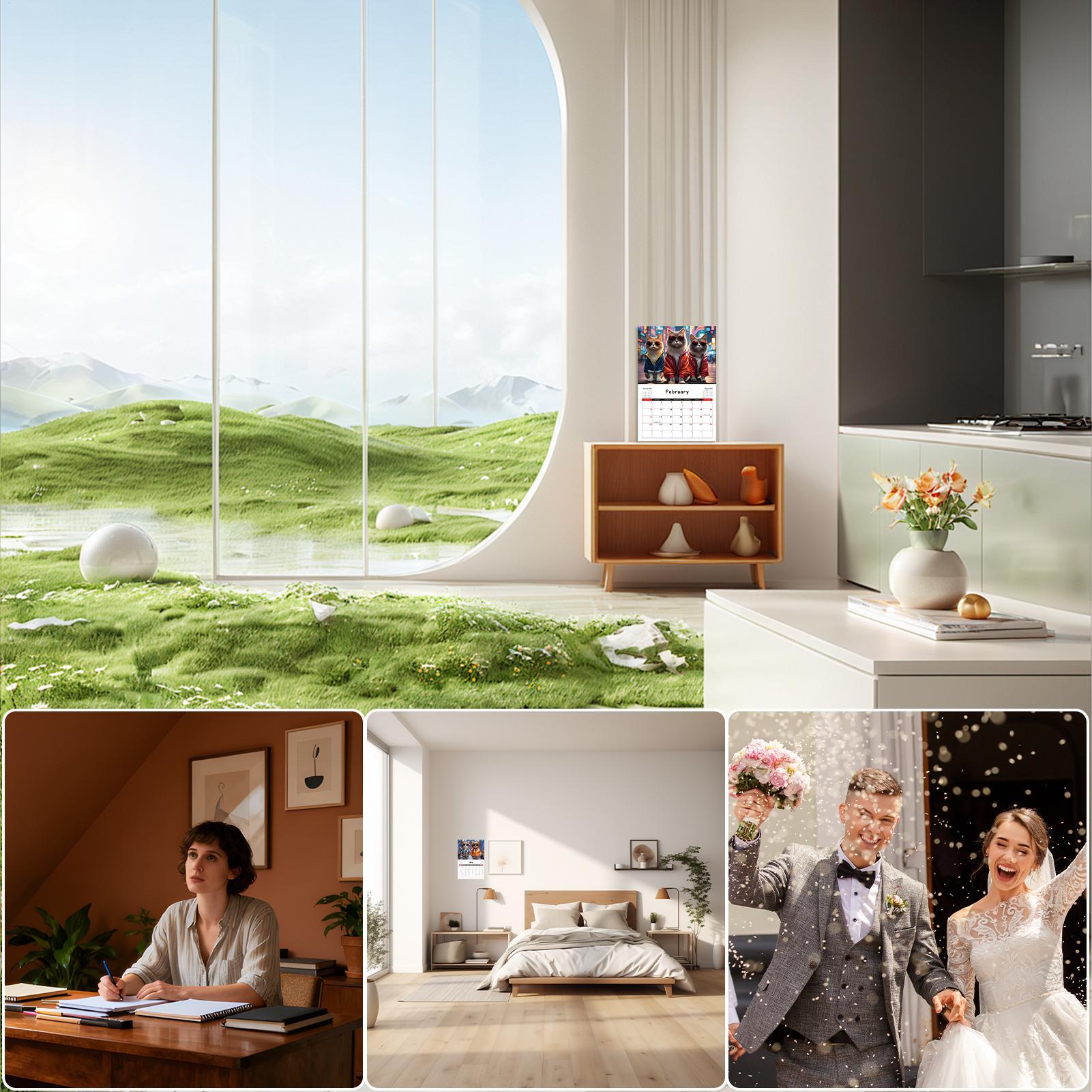 ปฏิทินติดผนังลายแมว ปี 2026 ปฏ - Home Office Wallpaper บทวิจารณ์และราคา