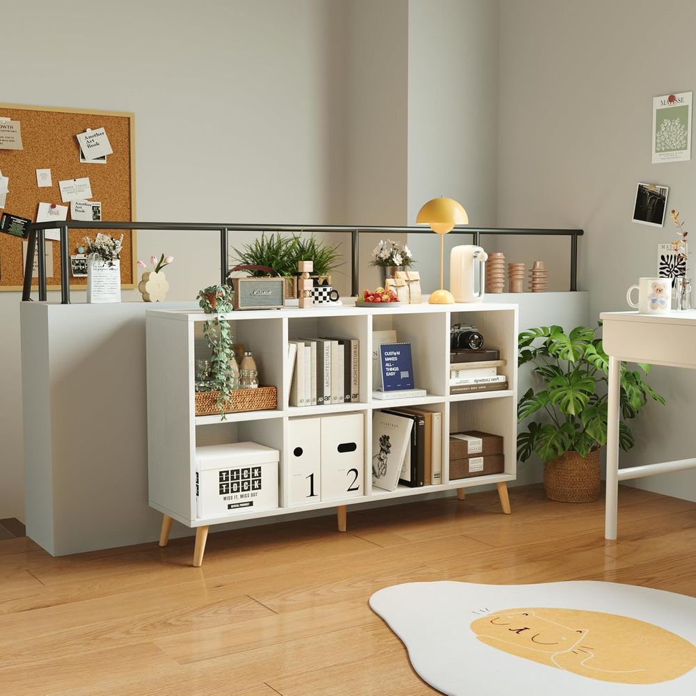 ชั้นวางหนังสือไม้ 2 ชั้นพร้อมข - Home Office With Bookshelves บทวิจารณ์และราคา