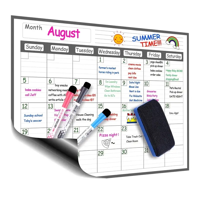 1ชุดแม่เหล็กตู้เย็นลบปฏิทิน12  - Magnetic Calendar Board บทวิจารณ์และราคา