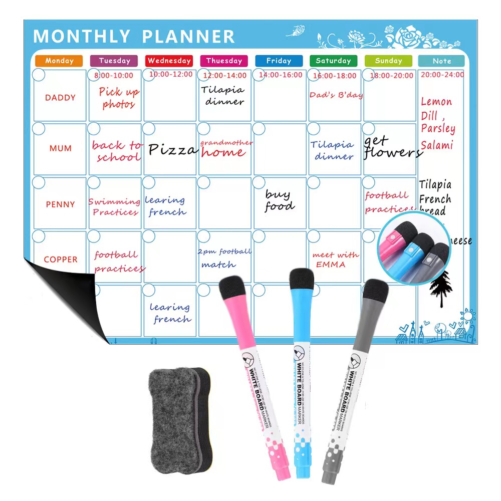 1ชุดแม่เหล็กตู้เย็นลบปฏิทิน12  - Magnetic Calendar Board บทวิจารณ์และราคา