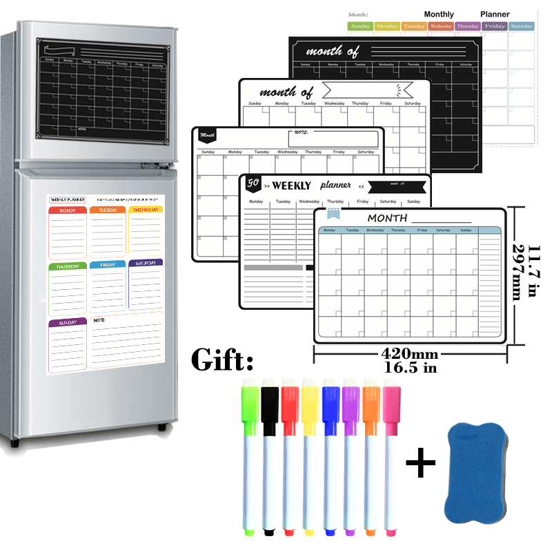 A3 ขนาดแม่เหล็กรายเดือนรายสัปด - Magnetic Calendar Board บทวิจารณ์และราคา