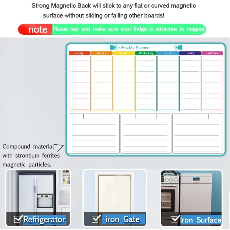 A3 ขนาดแม่เหล็กรายสัปดาห์และรา - Magnetic Calendar Board บทวิจารณ์และราคา