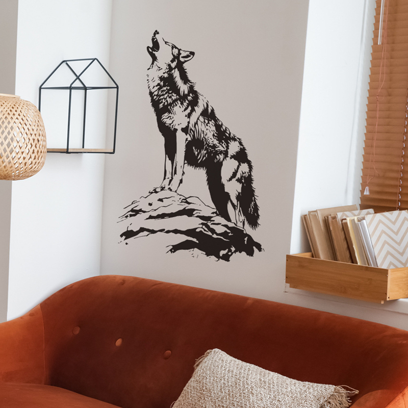 สติ๊กเกอร์ติดผนังลายหมาป่าร้อง - Home Office Wallpaper บทวิจารณ์และราคา