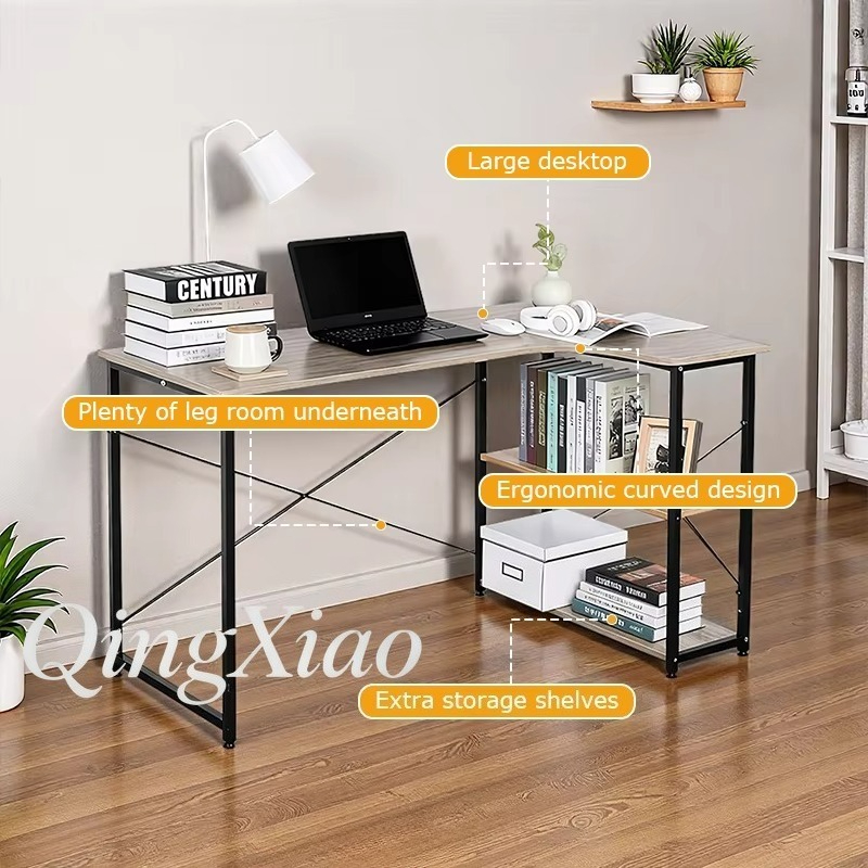 โต๊ะทำงานรูปตัว L พร้อมชั้นวาง - Home Office With Bookshelves บทวิจารณ์และราคา