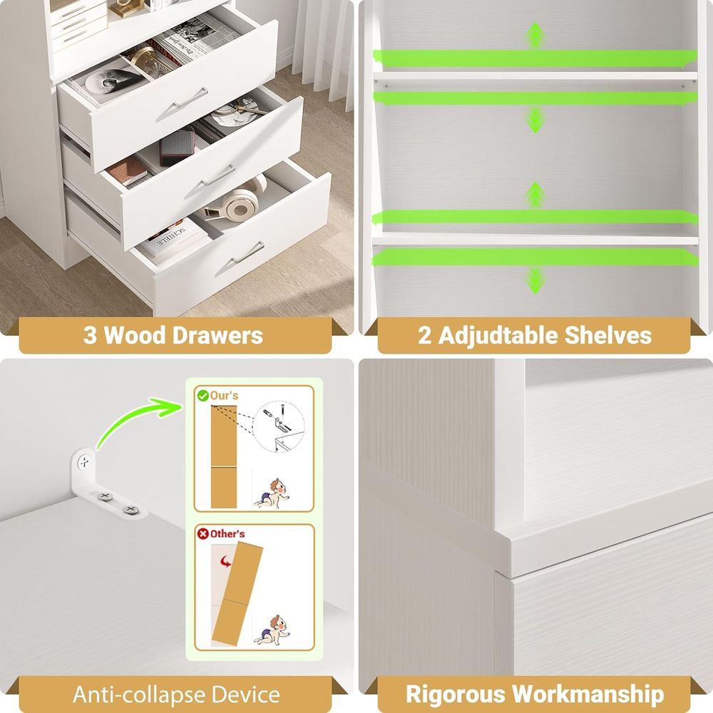 ชั้นวางหนังสือไม้สีขาว 6 ชั้น  - Home Office With Bookshelves บทวิจารณ์และราคา
