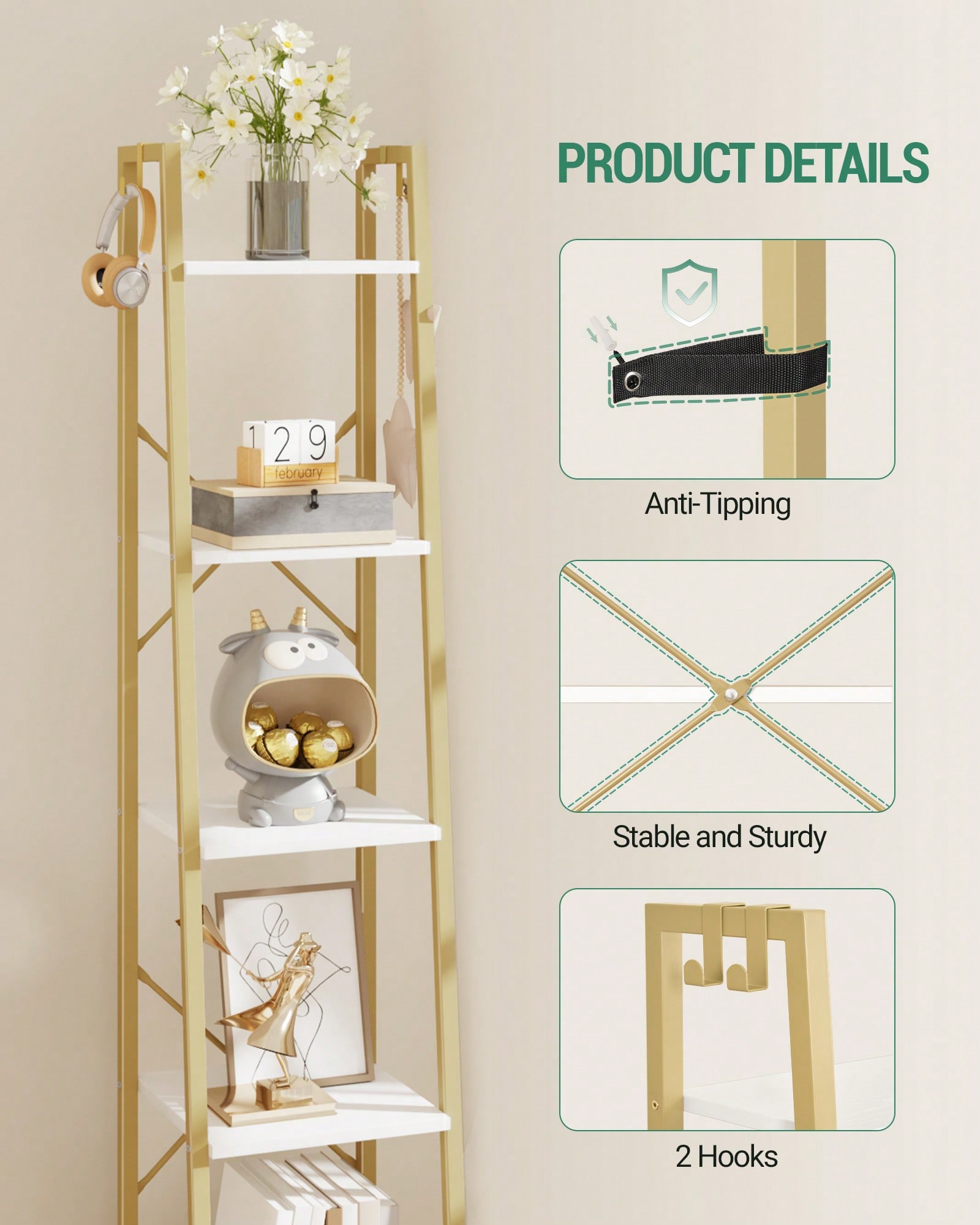 ชั้นวางของแบบ 5 ชั้น สไตล์โมเด - Home Office With Bookshelves บทวิจารณ์และราคา
