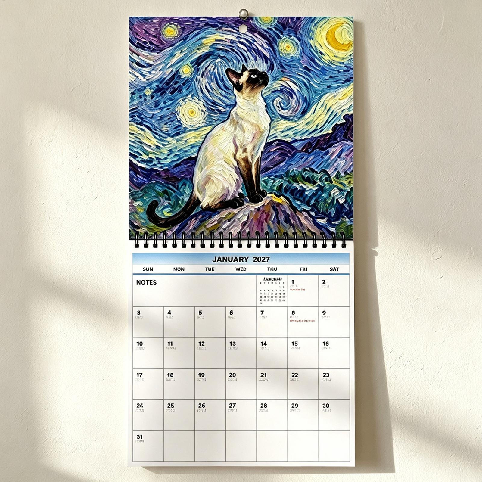 ปฏิทินติดผนังปี 2027 ธีมแมวแสง - Home Office Wallpaper บทวิจารณ์และราคา