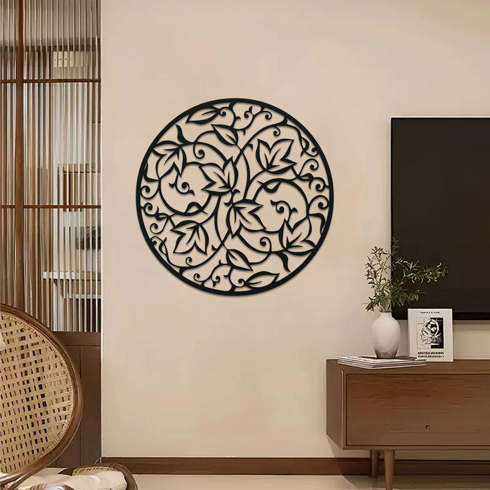 Elegant โลหะสีดํา Mandala Wall - Home Office Yoga Room บทวิจารณ์และราคา